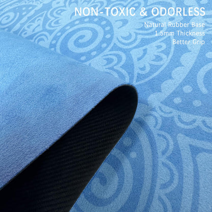 Travel Yoga Mat, Non Slip Exercise Suede Mat with Carry Bag, All-Purpose Fitness Mat with High Density Anti-Tear Surface for Women, Ideal for Pilates Workout (72'' x 24'' x 1.5mm Thick)