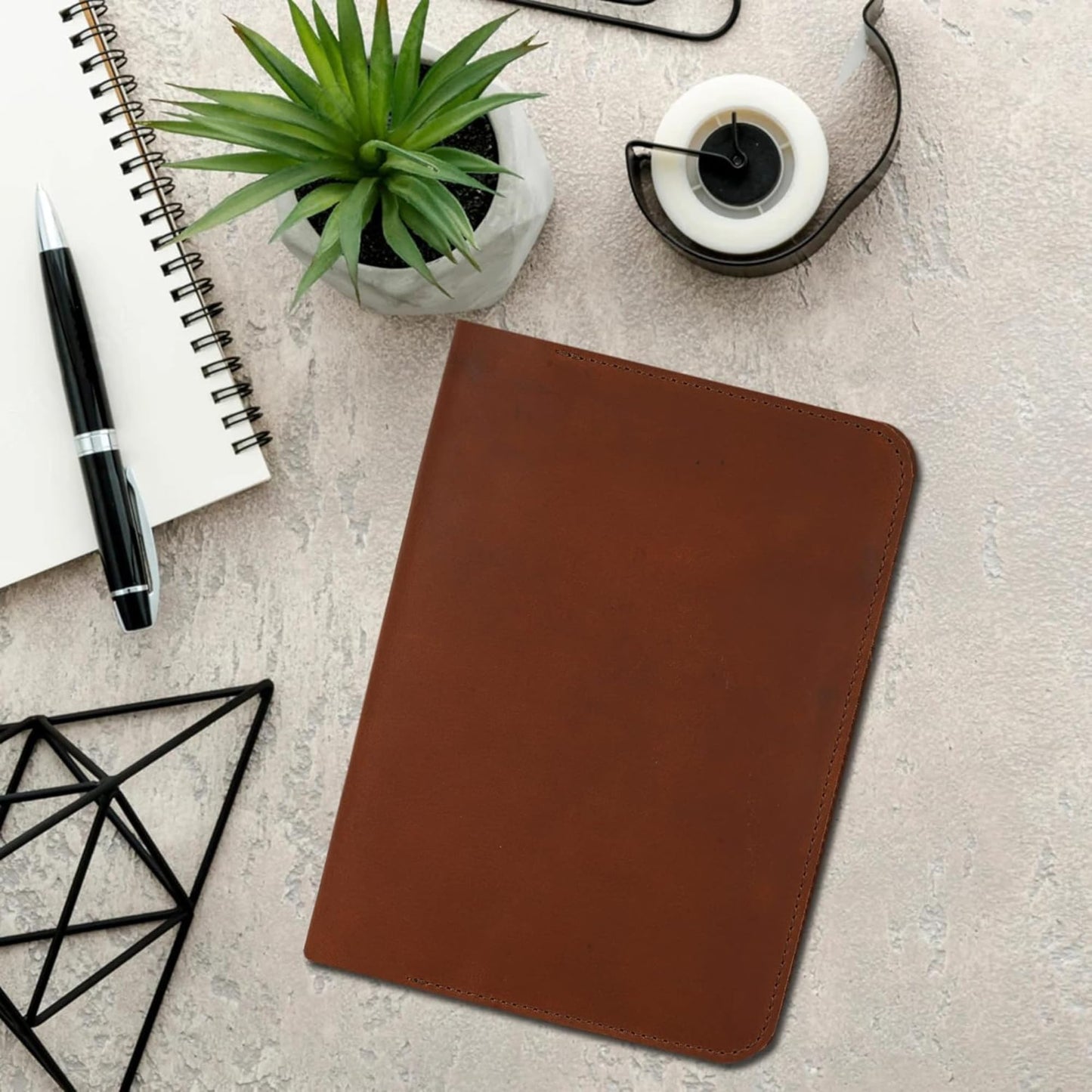 CestAntiQ, Leather Journal Cover | (5.75"x8.25") Notebook Medium A5 | Refillable Cahier | Leather Bound Journal cover for Travelers Writers | Gift for Anyone :: Tan