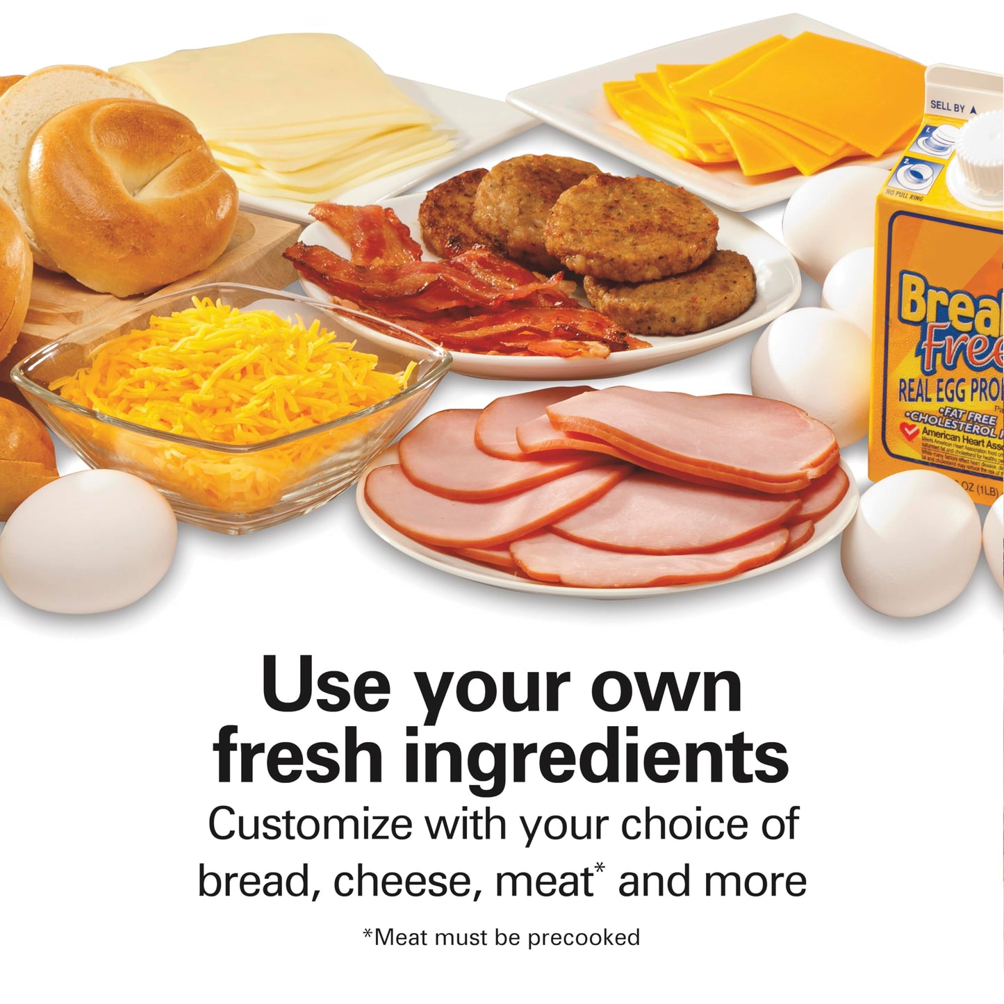 Hamilton Beach Breakfast Sandwich Maker with Egg Cooker Ring, Customize Ingredients, Perfect for English Muffins, Croissants, Mini Waffles, Perfect White Elephant Gifts, Coral (25483)