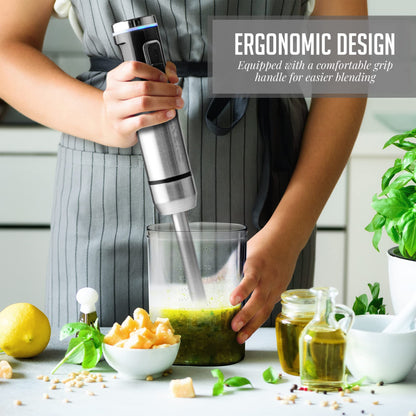 OVENTE Immersion Hand Blender, 300W Electric Handheld Portable Stick Mixer with 2 Mixing Speed and Stainless Steel Blades for Effortless Blending Smoothies, Shakes, Puree or Baby Food, Red HS560R