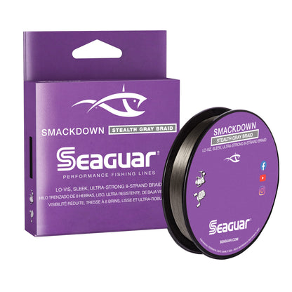 Seaguar Smackdown Low Visibility Braided Fishing Line - 40lb, 300yds Break Strenth/Length, Stealth Gray - 40SDSG300