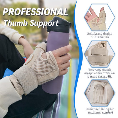 Hamshine New Updated Thumb Brace for Women and Men, Reversible Trigger Thumb Splint for Day & Night Support, Breathable Thumb Stabilizer for Arthritis, Tendonitis, Sprains Thumb Pain Relief (Khaki)