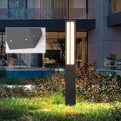 Landscape Path Lights AC100-240V, 71" High Outdoor Pathway Light Hard Wired, Waterproof Modern Bollard Lamp, Driveway Walkway Pole Lights, 3000K LED Lighting for Patio Yard Garden Commercial