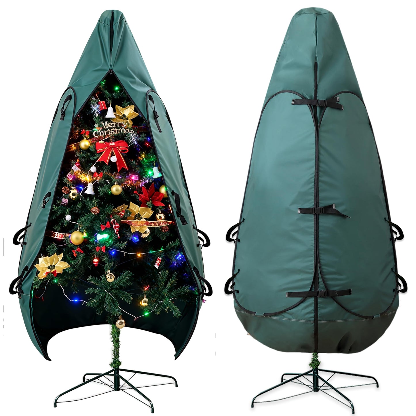 BakCover Upright Christmas Tree Storage Bag 7.5 Ft, Christmas Tree Cover Fit for 6 Ft to 7.5 Ft, Christmas Tree Covers for Upright Storage, Christmas Tree Bag