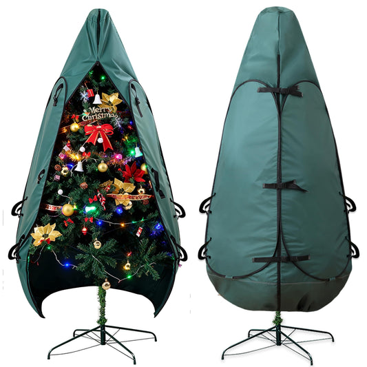 BakCover Upright Christmas Tree Storage Bag 7.5 Ft, Christmas Tree Cover Fit for 6 Ft to 7.5 Ft, Christmas Tree Covers for Upright Storage, Christmas Tree Bag