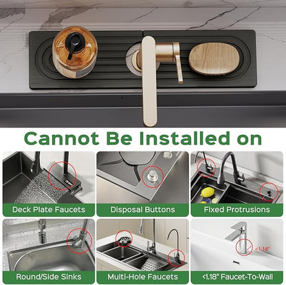 16 Inch Stone Faucet Mat for Kitchen Sink Splash Guard