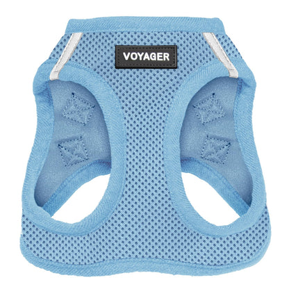 Best Pet Supplies - All Weather Mesh, Reflective, No Pull Harness for Small, Medium Dogs, Cats - Secure with Hook & Loop Fastener, Buckle, Double D-Rings - Baby Blue, M