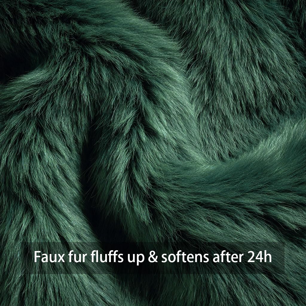 4TH Emotion Christmas Tree Decorative Pillow Covers 18x18 Set of 2, Green Soft Plush Faux Fur Farmhouse Throw Cushion Cases for Xmas Winter Holiday Home Decorations