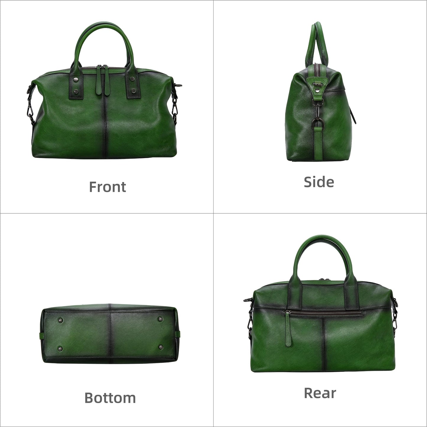 Iswee Satchel Bags Retro Leather Purses for Women Handbags Shoulder Bags Luxury Tote Hobo Cross Body Work Doctor Bag Pocketbooks (Green)