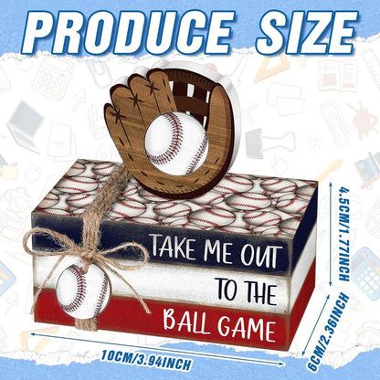 Baseball Decorations - 5 Pcs Mini Wooden Centerpieces for Farmhouse Tiered Tray | Sport Party Decor 2026