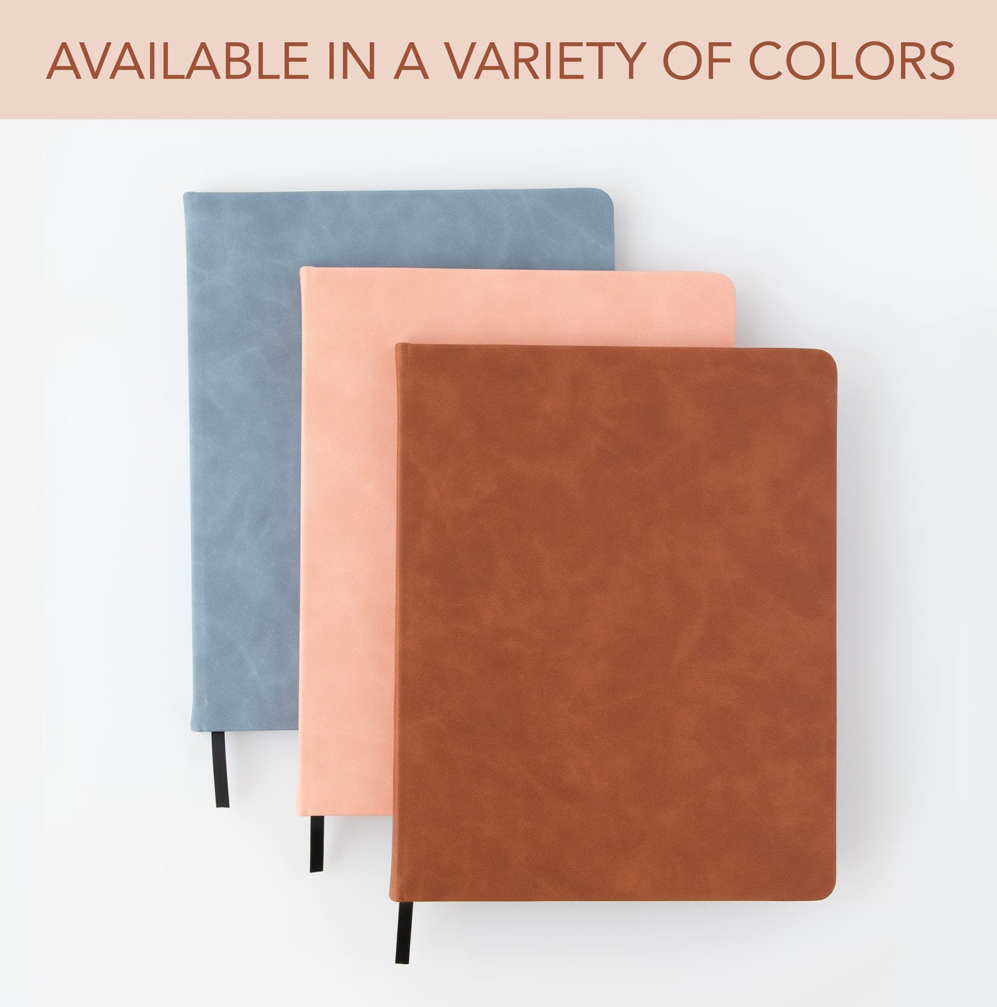THiNKABLE Lined Journal Notebook, A4 Brown Vegan Leather Hard Cover Journal for Writing, Large 8.25x10.25 inches, Lined Notebook For Work, Work Notebook