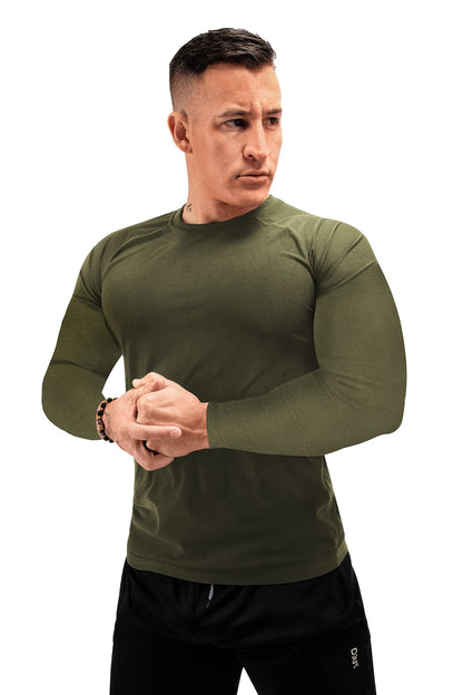 FUXERT Sauna Shirt for Men Long Sleeve Sauna Suit Heat Trapping Workout Shirts Sweat Enhance Vest for Workout Sports(GN XL)