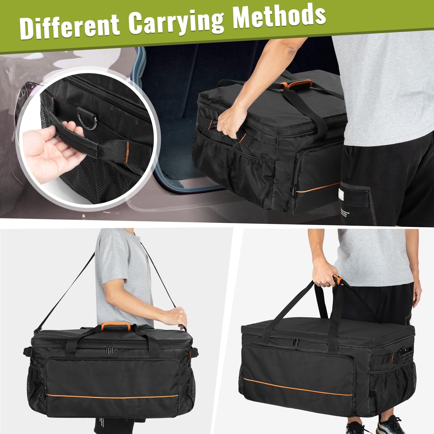 HODRANT Grill Carry Case Compatible with Char-Broil Grill2Go X200 Portable Propane Gas Grill, 1-Burner Grill Cover Bag with Multi Storage Pockets for Outdoor Grill Tools & Accessories, Only Bag