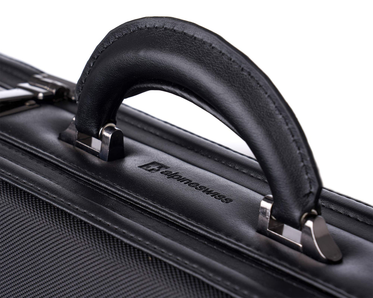 Alpine Swiss Mens Briefcase | Hard Side Business Case | Expandable Attache Case For Men | Dual Combination Locks | Padded Interior | Multi Organizer Pockets | Manufacturer’s Warranty