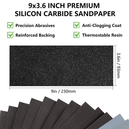 Sandpaper 100 Grit, Wet Dry Sanding Sheets 9 x 3.6 Inch for Wood Furniture Finishing, Metal Sanding and Automotive Polishing,21 -Sheet