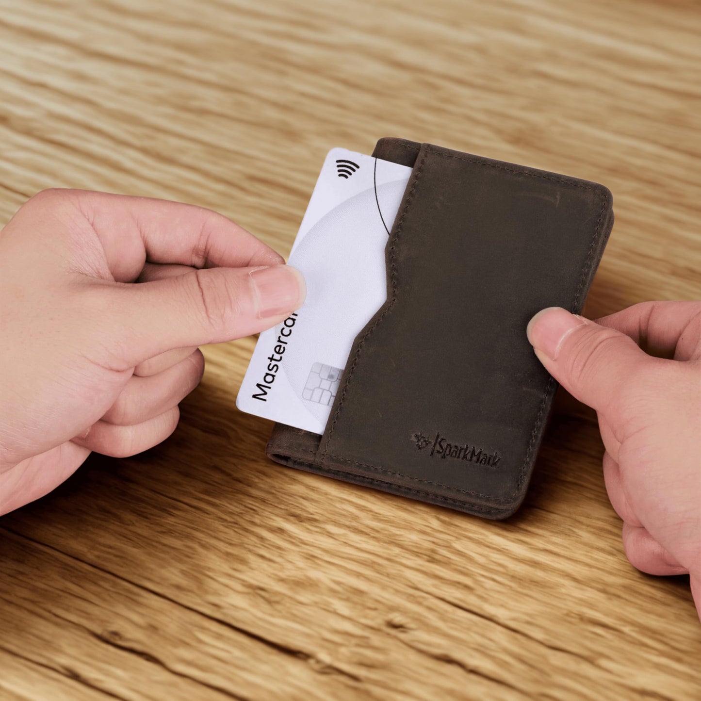SparkMark RFID Blocking Slim Wallet for Men | Thin Bifold Credit Card Holder Wallet | Mens Wallet Slim Business Card Case | Minimalist Front Pocket wallet with Gift Box