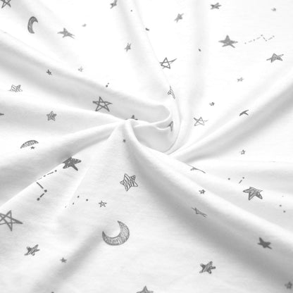 TL Care 2 Pack 100% Natural Cotton Fitted Pack and Play Sheets 39" x 27" - Soft & Breathable Pack N Play Sheets for Playard & Mini Crib Mattress, Gray Star/Gray Zigzag, for Boys & Girls