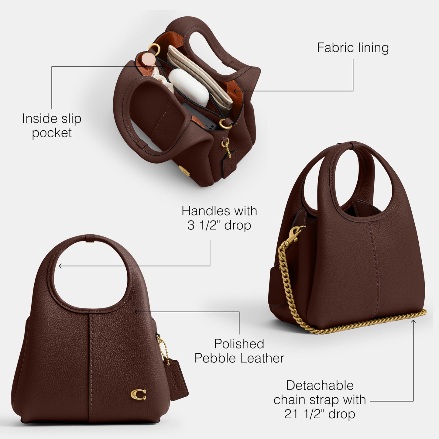 COACH Women's Lana Shoulder Bag 19, Maple, One Size