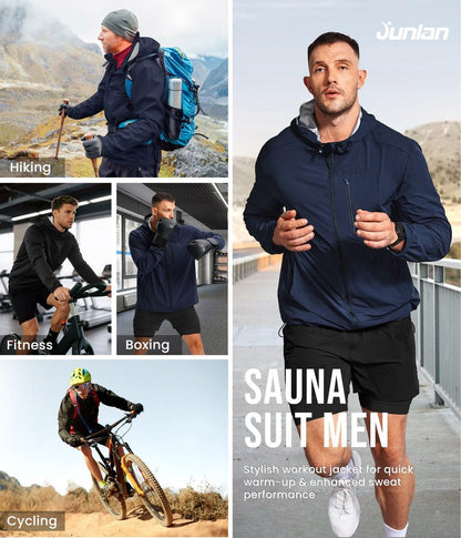 Junlan Sauna Suit for Men - Sweat Suit Sauna Jacket for Gym Workout