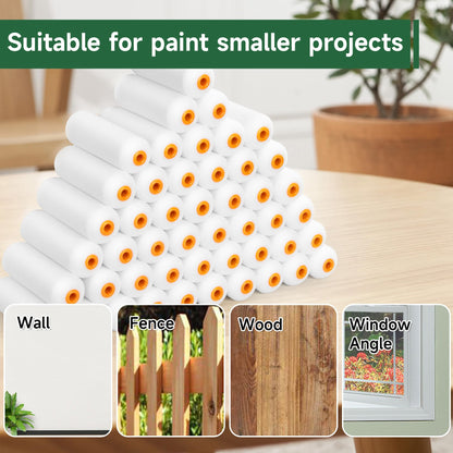 VOOMEY High Density Foam Paint Roller,Paint Roller Covers 6 inch,Small Paint Roller, Sponge Rollers for Painting House,Walls,Ceilings, Doors,Furniture(10 pack)
