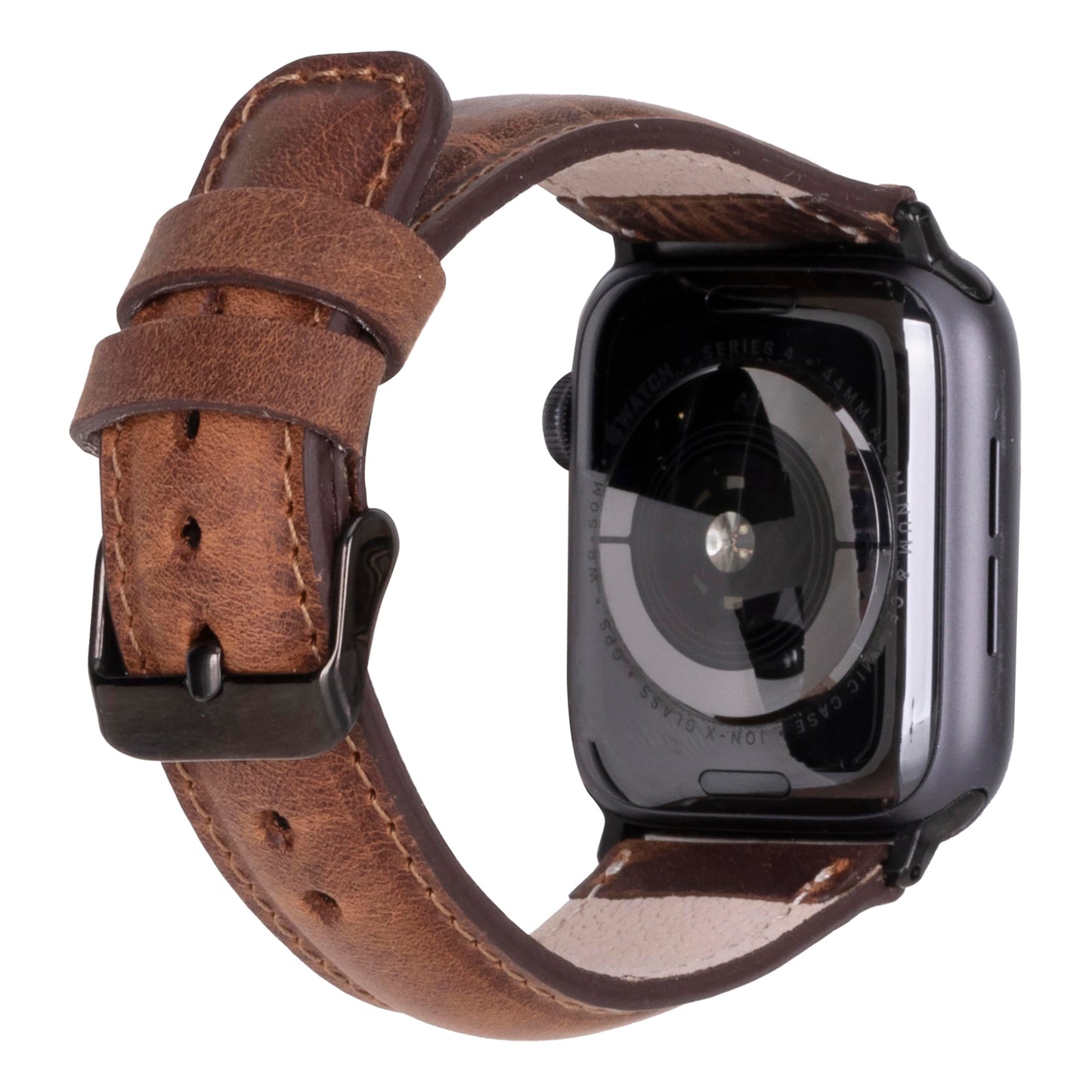 benvato Premium Handmade Leather Watch Band for Apple Watch SE 3 2 1 & Series 11 10 9 8 7 6 5 4 3 2 1 fits 42mm 41mm 40mm 38mm (Saddle Brown w/Black Connector&Clasp)