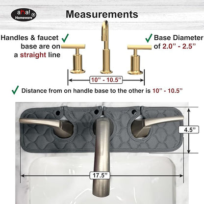 Bathroom Sink Splash Guard 3-Round-Hole : AHA HOMEWARE, Faucet Mat