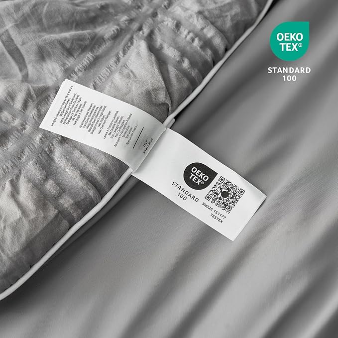 Cozy Bliss Cooling Comforter Twin Size Seersucker Plaid, Q-Max 0.4 Reversible Lightweight Cooling Blanket, Breathable Silk Smooth Summer Bedding Quilt for Hot Sleepers Night Sweats Dark Grey
