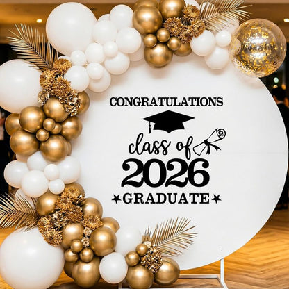 Tintisfafa Black Congrats Grad Decals Graduation Decals for Arch Backdrop Class of 2026 Vinyl Sticker Graduation Decals for Fabric Graduation Sign for Background