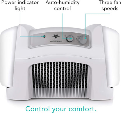 Vornado Evap40 4-Gallon Evaporative Humidifier, Adjustable Humidistat, 3 Speed Settings, Coverage up to 1,000 sqft, 4-Gallon Output (24 Hrs), Dual Tank, Perfect for Home, Bedroom, and Large Spaces