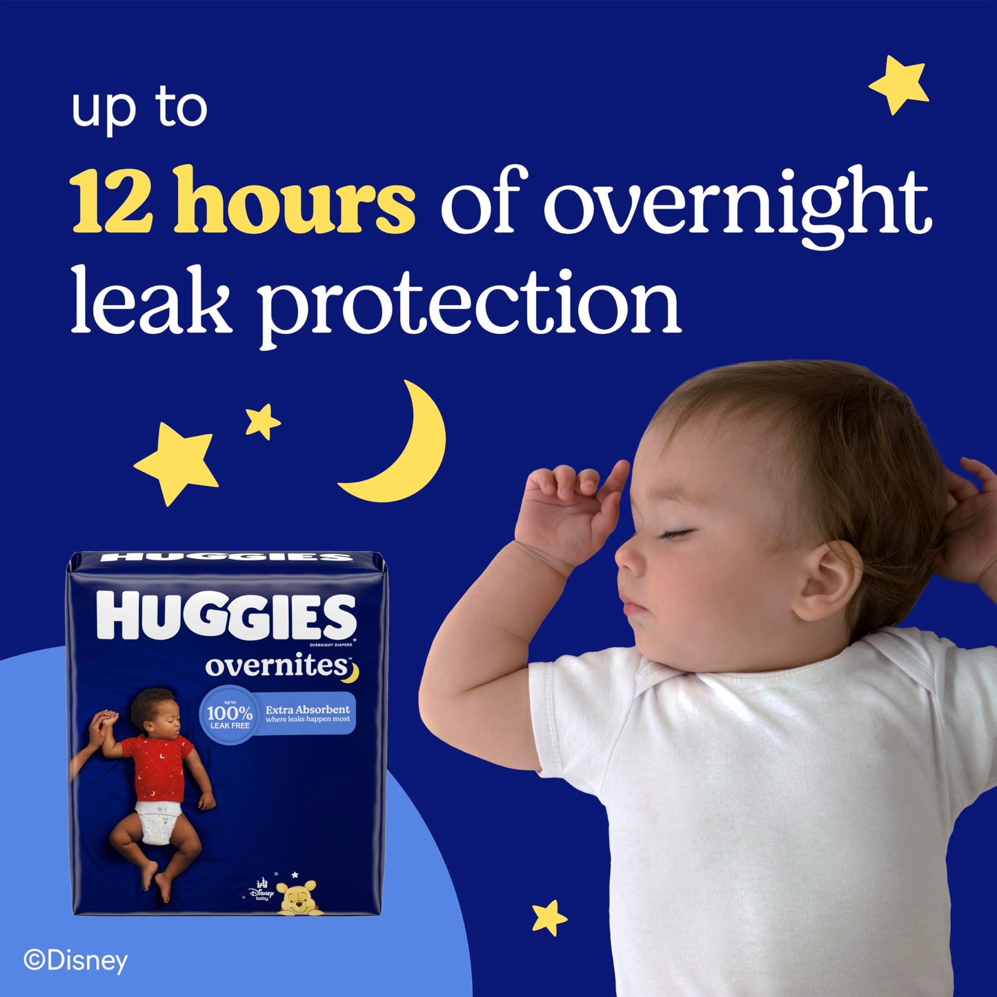 Huggies Size 7 Overnites Baby Diapers: Overnight Diapers, Size 7 (41+ lbs), 68 Ct (2 Packs of 34), Packaging May Vary