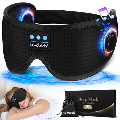 LC-dolida Sleep Headphones, White Noise Bluetooth Sleep Mask 3D Wireless Timing Eye Mask for Sleeping, Sleep Mask with Bluetooth Headphones for Side Sleepers Travel Yoga, Cool Gadgets for Men Women