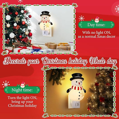 Christmas Snowman Night Light Plug in, Christmas Decoration 120V C7 LED Wall Plug in Nightlights, Christmas Night Light Decor for Bedroom Bathroom Kitchen Hallway Stairs