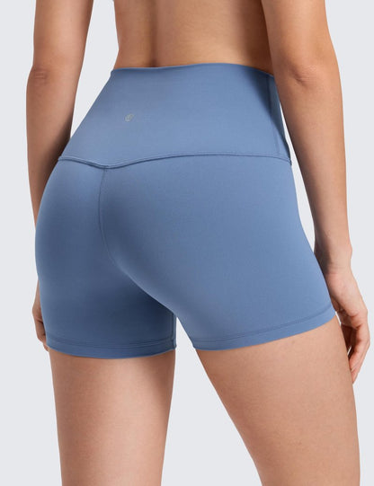CRZ YOGA Butterluxe Biker Shorts 4'' - High Waisted Booty Workout Volleyball Yoga Womens Spandex Oasis Blue XX-Small
