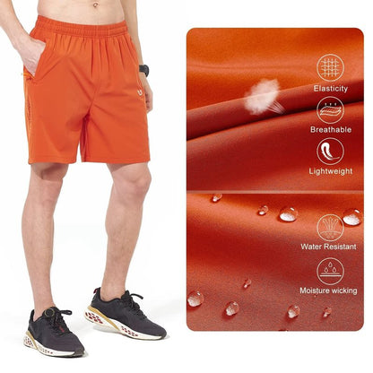 NORTHYARD Men's Athletic Running Shorts Gym Workout 7"/9"/5" Quick Dry Lightweight Sports Basketball Tennis 3 Zipper Pockets Orange L