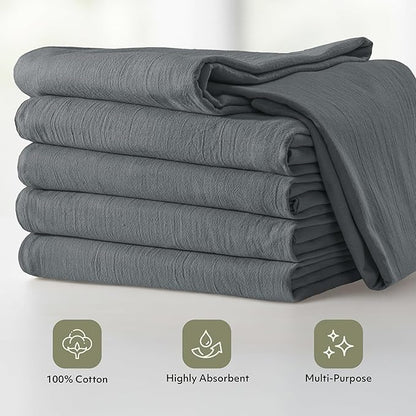 Utopia Kitchen Light Grey Flour Sack Towels 100% Cotton Tea Towels