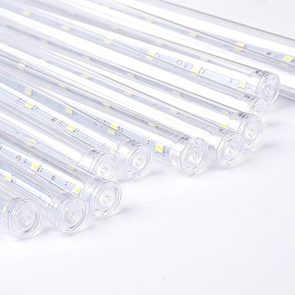 AWQ 16.9 Inch 10 Tubes Meteor Shower Lights 360LED Waterproof Falling Rain Drop Christmas Lights Plug in for Indoor & Outdoor Holiday Garden Tree Christmas Party Home Decor (Warm White)