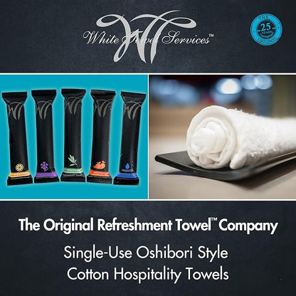 White Towel Services 8" x 8" inch Moist Cotton Towel Individually Wrapped