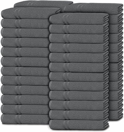 Wealuxe Dark Gray Washcloths 48 Pack