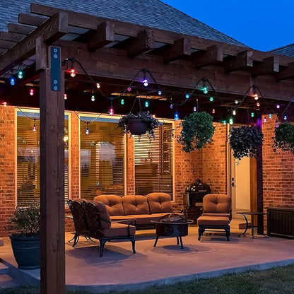Commercial Grade 96FT LED Outdoor String Lights with Remote Control - Shatterproof Waterproof Color Changing Christmas Lights, Dimmable for Patio, Garden, Wedding Decor