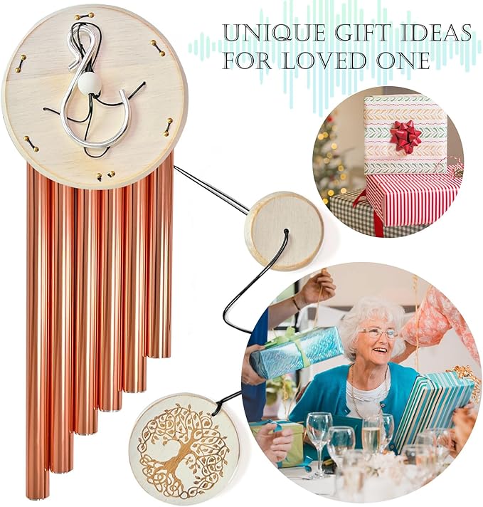 Wind Chimes for Outside Tree of Life WindChimes for Loss of Loved One,33" Memorial/Sympathy Gifts for Friend/Mother/Father,Wind Chimes Outdoor Clearance Garden Home Yard Decor(Rose Gold)