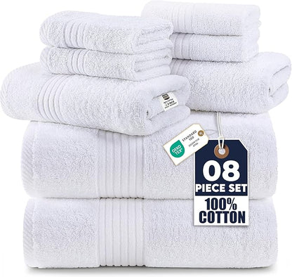 Utopia Towels 8 Piece Premium Towel Set, 2 Bath, 2 Hand, and 4 Washcloths
