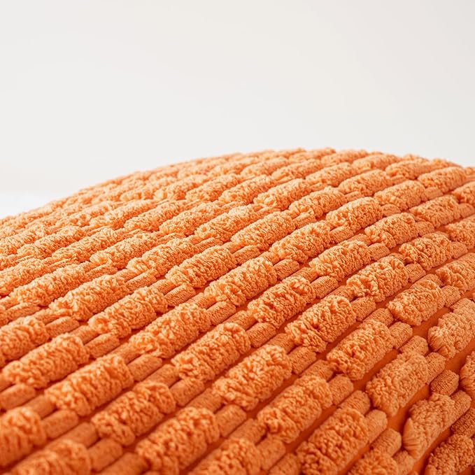 Fancy Homi Fall Orange Long Body Lumbar Decorative Throw Pillow Cover 20x54 Inch for Bed Couch Bedroom, Soft Corduroy Rectangle Solid Pillow Case 50x137 cm, Rustic Farmhouse Boho Room Decor