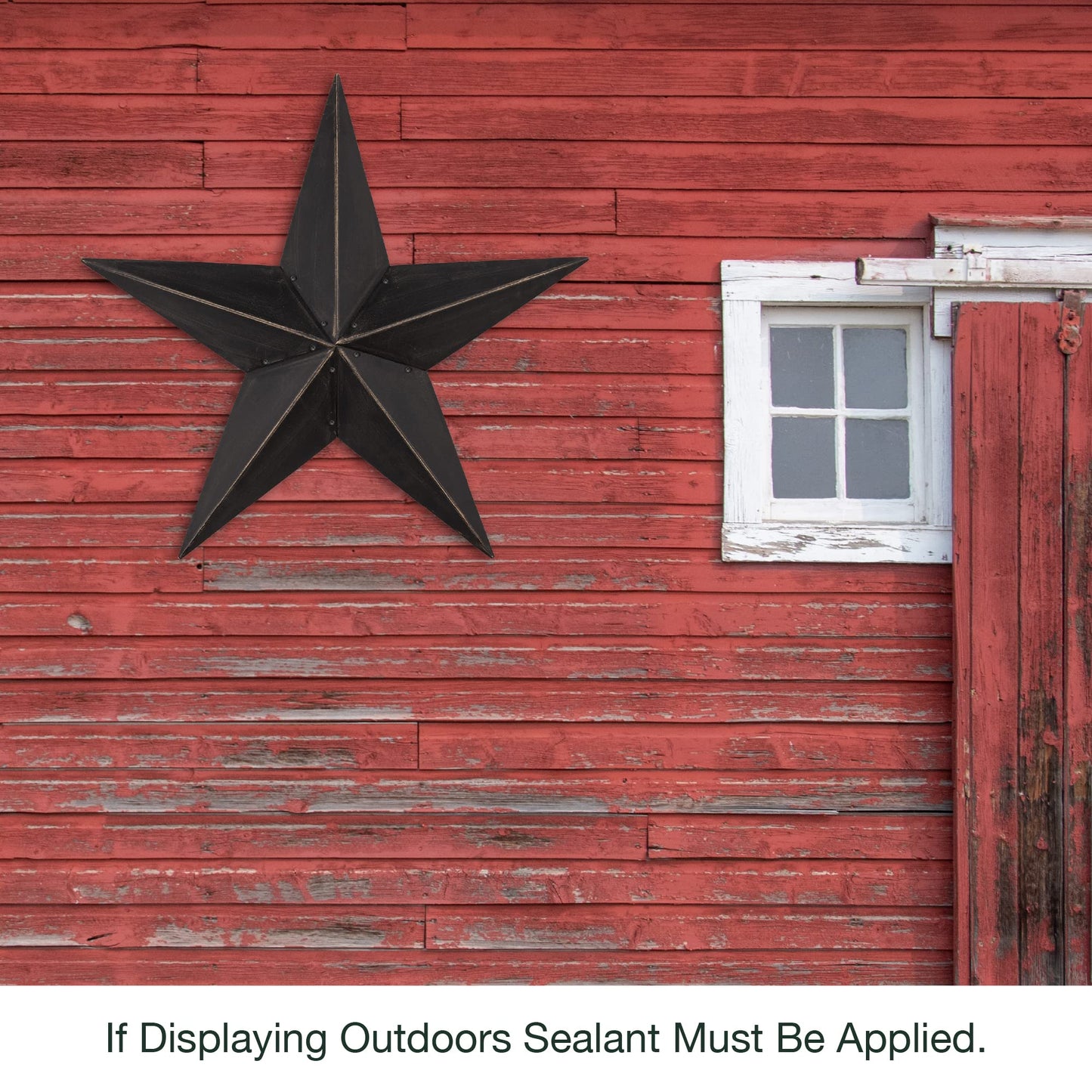 The Hearthside Collection CWI Gifts Metal Barn Star - 36 inch Galvanized Hanging Star - Farmhouse Wall Decor - Black