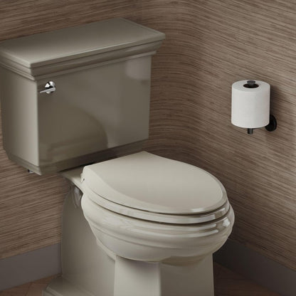 KOHLER 4636-RL-G9 Cachet ReadyLatch Elongated Toilet Seat Slow Close, Soft Close Toilet Seat Quiet Lid, Contoured Grip-Tight Bumpers Installation Hardware, Apartment Essentials, Sandbar
