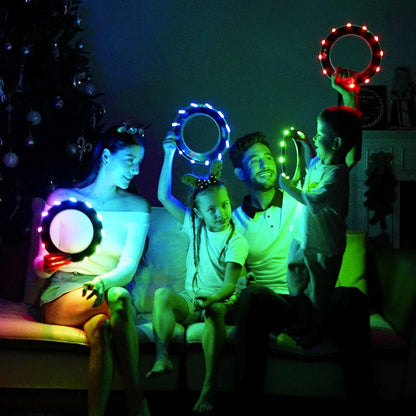 TOSY Flying Ring - 12 Monocolor LEDs, Super Bright, Lost Mode, Auto Light Up, Easter Basket Stuffers Gift for Kid/Teen/Boy/Girl, Safe, Waterproof, Pool/Beach/Camping Toy (Red)