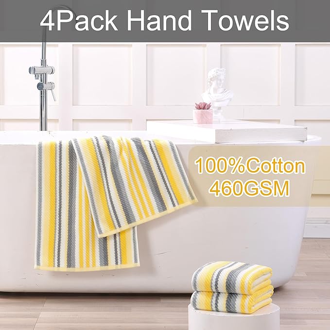 Quick Dry Hand Towels for Bathroom, 4 Pack 16"x27"