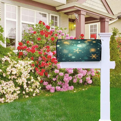 Festive Magnetic Mailbox Cover Snowflake Winter Outdoor Mailbox Protector Holiday Seasonal Decorative Garden Yard Home Standard Size 21 x 18 Inch