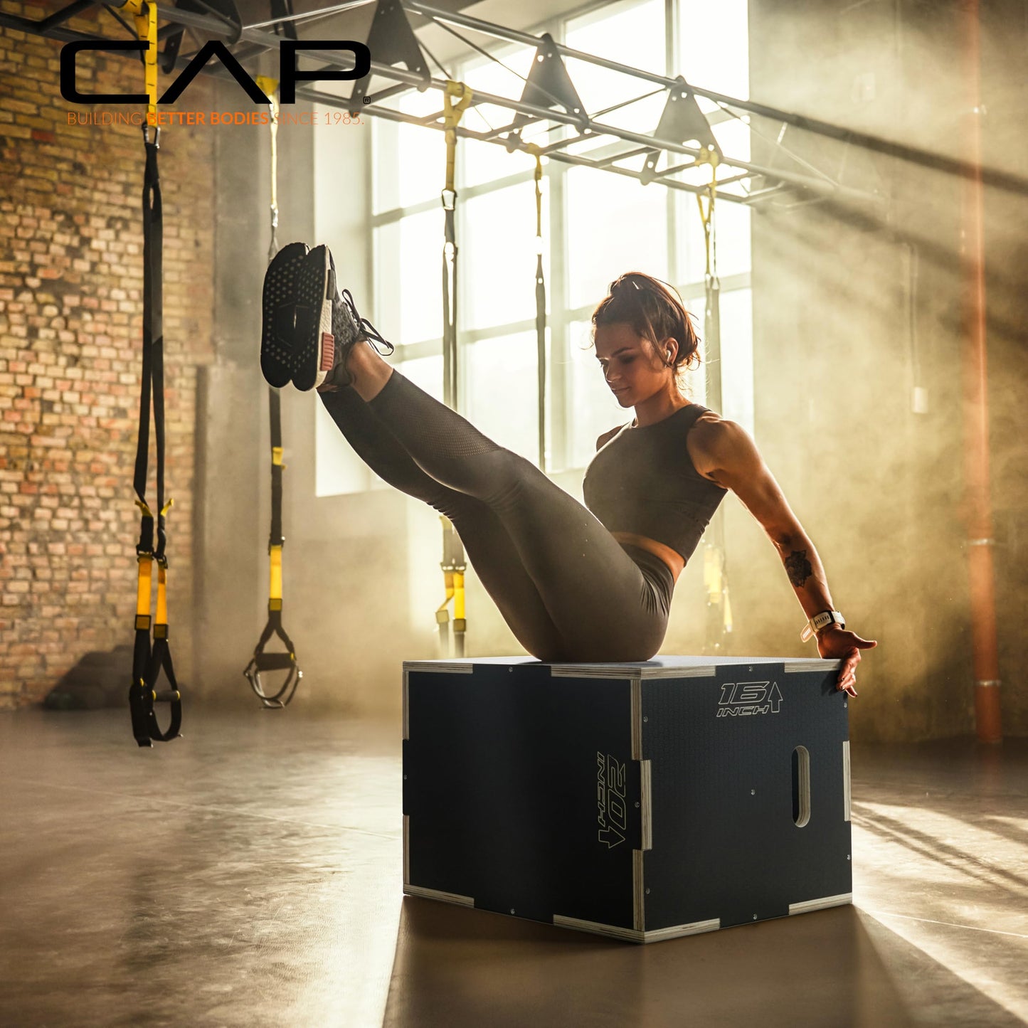 CAP Barbell 3-in-1 Rubber Textured Plyometric Box 20in x 18in x 16in
