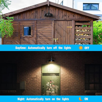Gooseneck Barn-Lights Outdoor Fixture - 21 inch Farm Style Black Large Lighting Farmhouse Exterior Sconce Wall Light for House, Dusk to Dawn Sensor Front Door Porch Garage (21 inch)