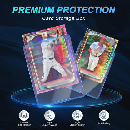 400 Card Sleeves, Clear Hard Sleeves for Cards, 3"X4" Card Protectors, Baseball Card Sleeves, Hard Plastic Card Holder for Trading Sports Football Game Cards (200 Hard Sleeves+200 Penny Sleeves)